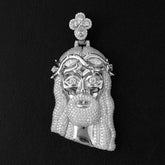 GL Silver Full Moissanite Metal Corolla Jesus Pendant